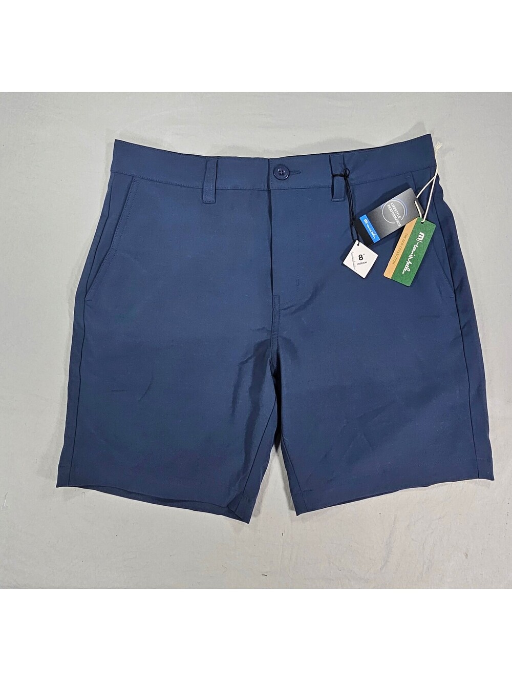 Travis Mathew Bermuda Golf Shorts Mens 33 Dress Blues 8" Inseam Eco NWT